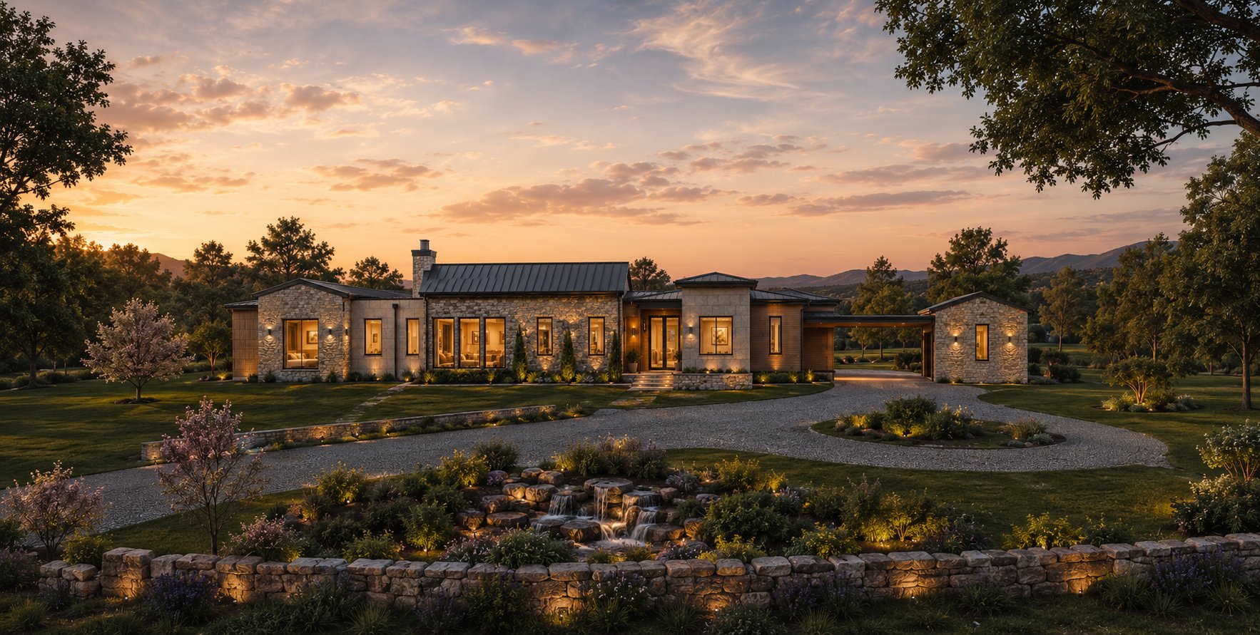 Rendering of Canyon Creek, a luxury home currently under construction by Brentwood Builders
