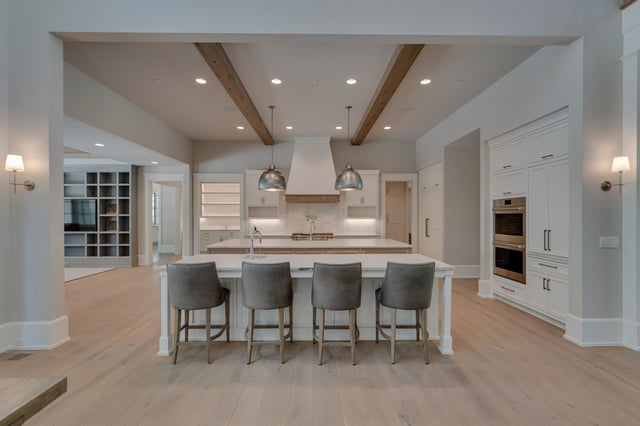 Kitchen of a modern farmhouse luxury custom home built by a builder in Franklin, TN
