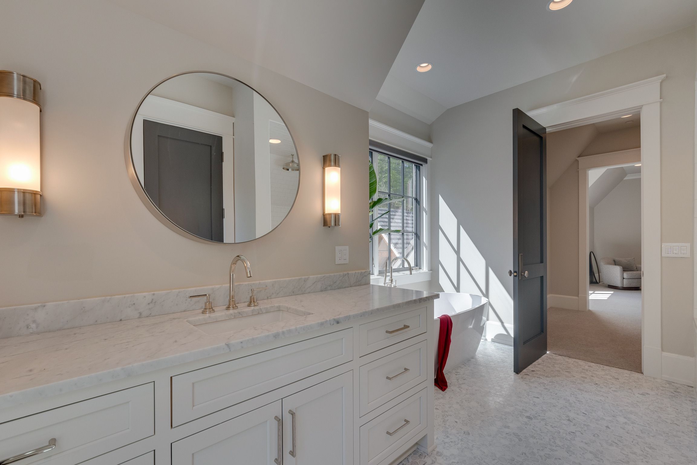 Bathroom of a modern farmhouse built by a custom home builder in Brentwood, Tennessee