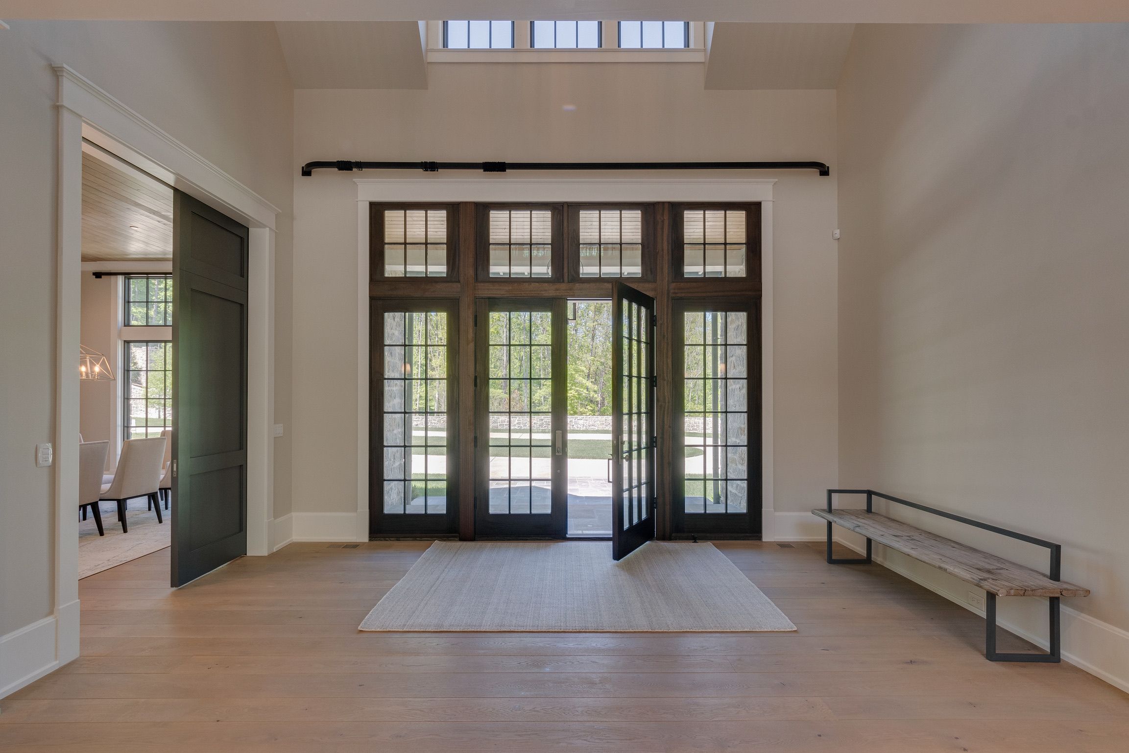 Foyer of a modern farmhouse built by a custom home builder in Brentwood, Tennessee