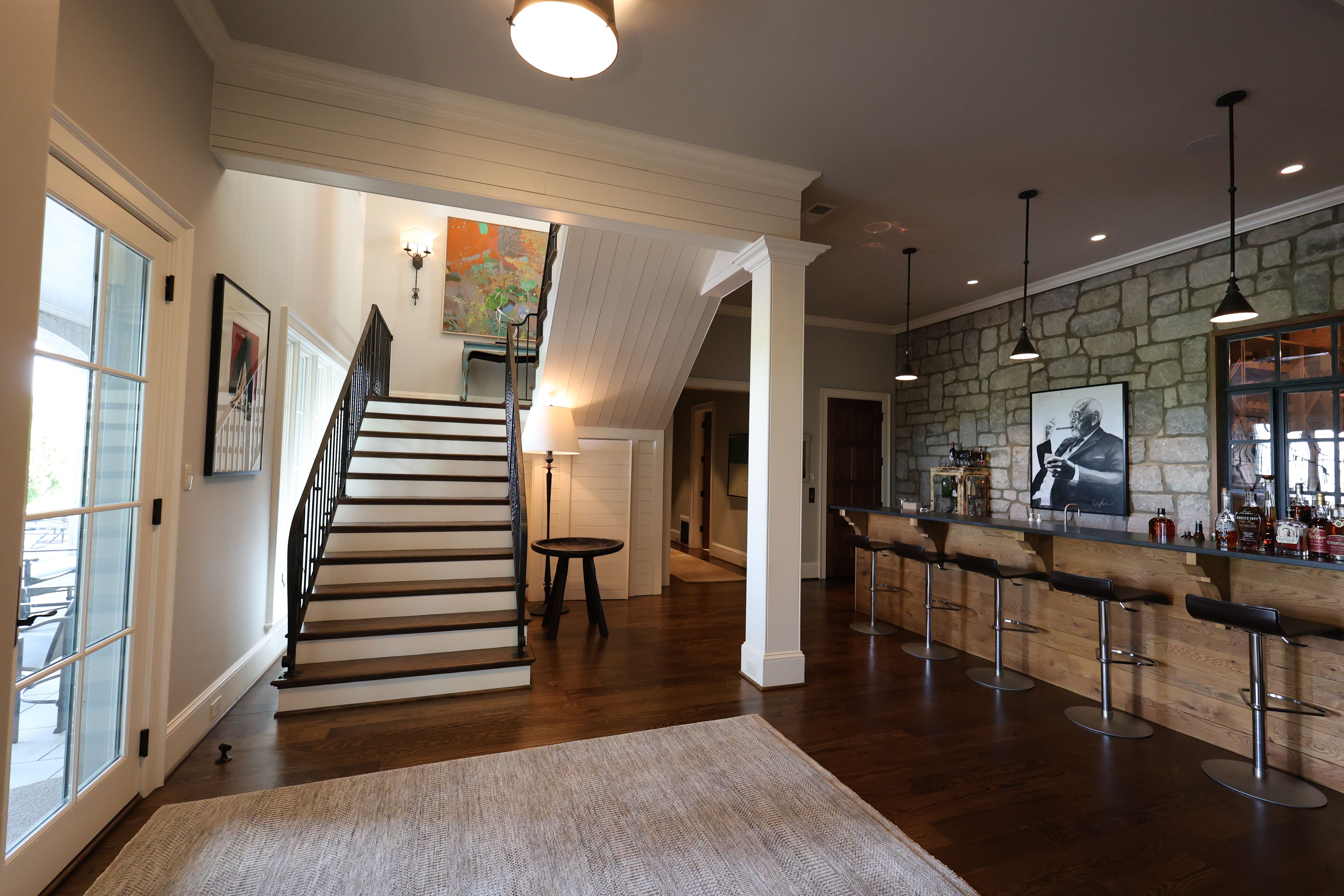 Bar area of a luxury custom european style home built by a custom home builder in Franklin, Tennessee