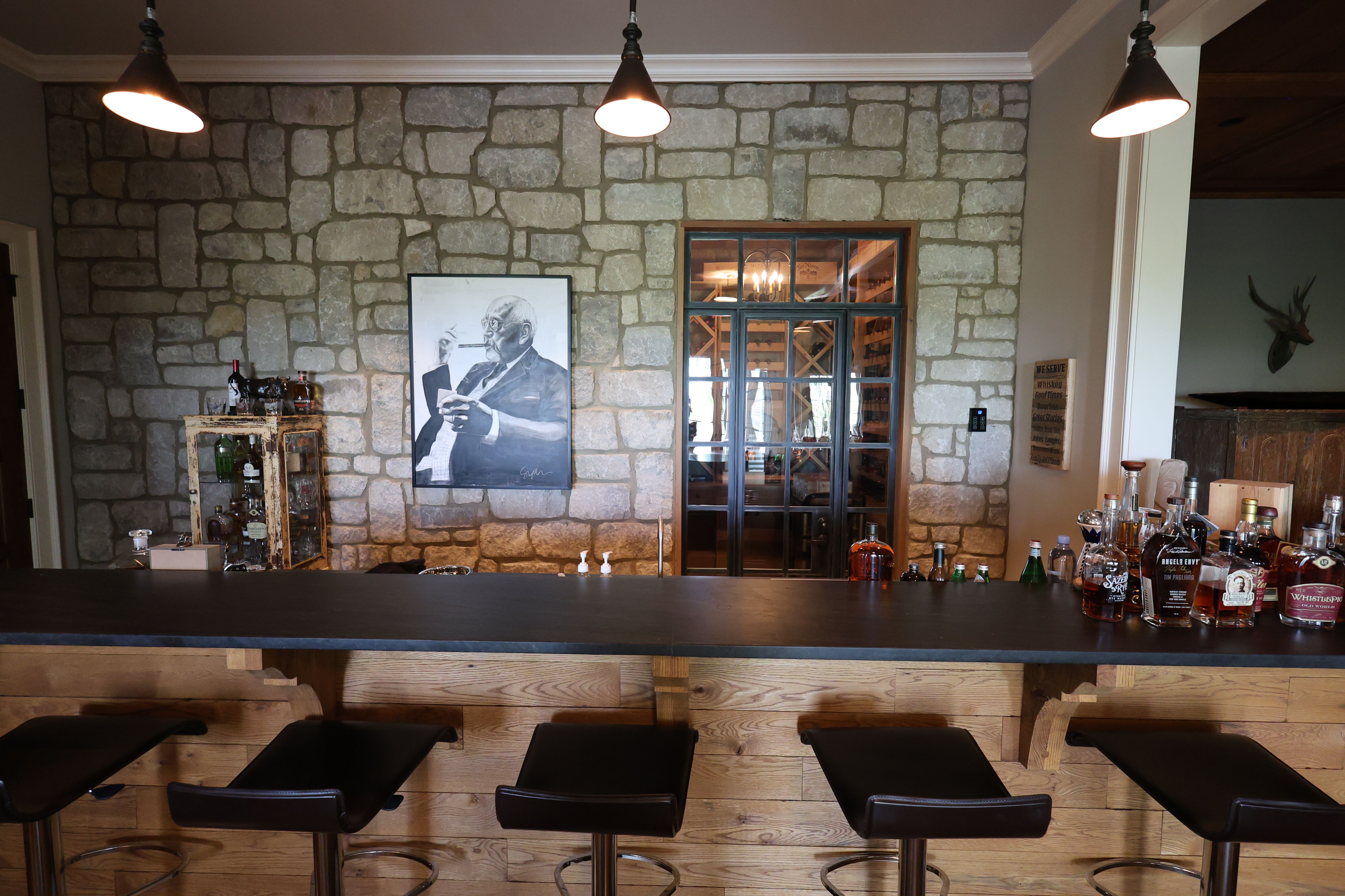 Bar view of a luxury custom european style home built by a custom home builder in Franklin, Tennessee