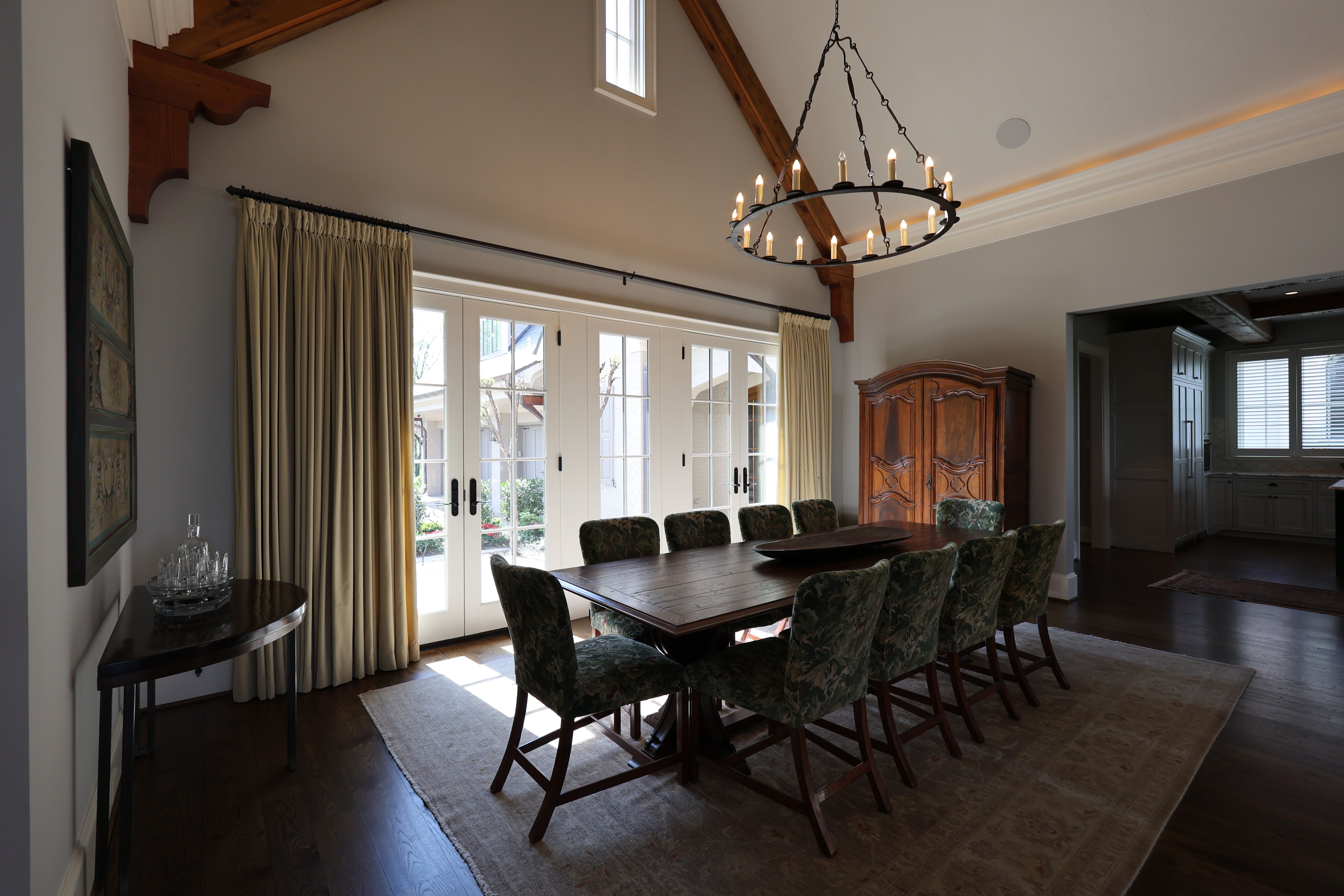 Dining room of a luxury custom european style home built by a custom home builder in Franklin, Tennessee