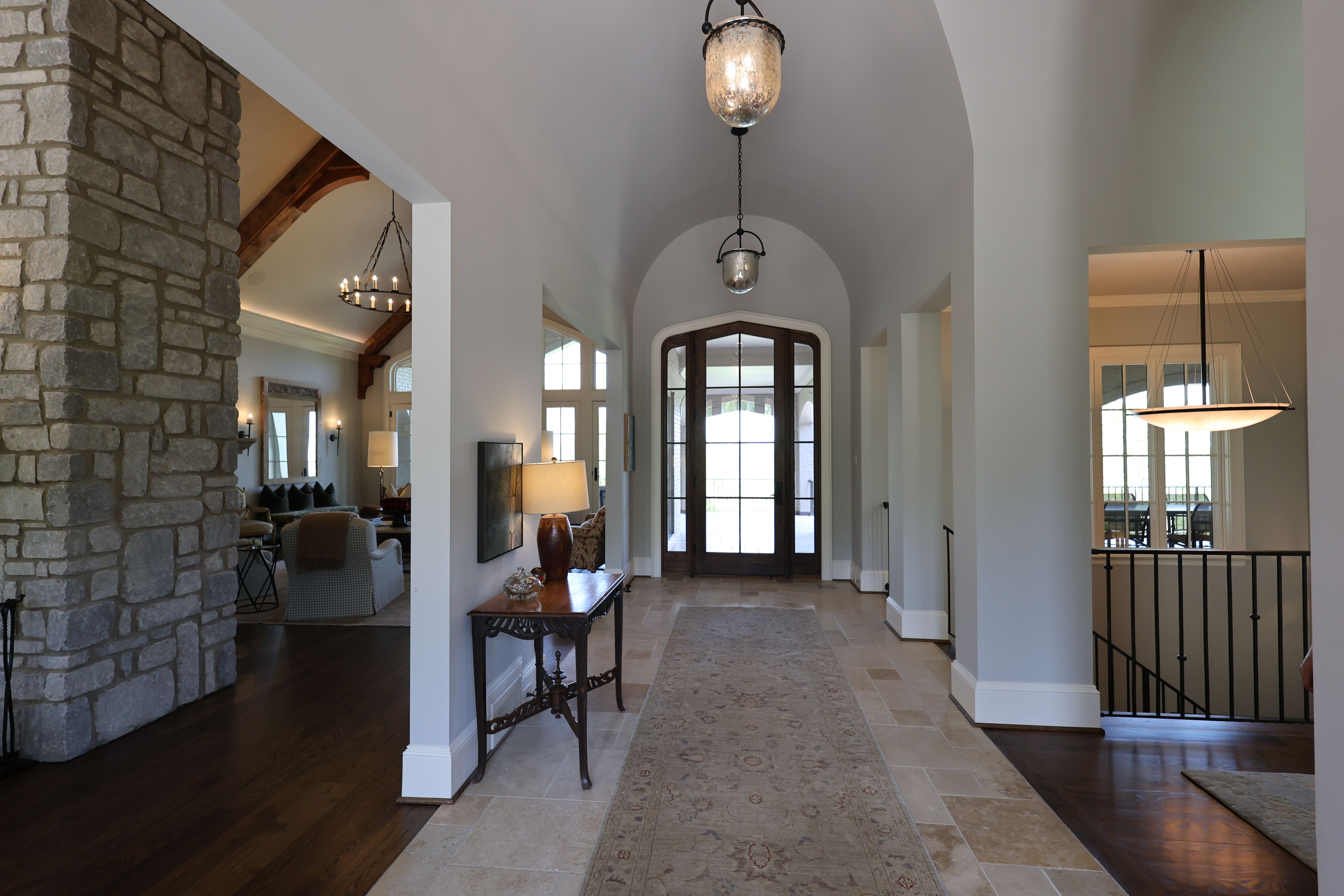 Foyer of a luxury custom european style home built by a custom home builder in Franklin, Tennessee