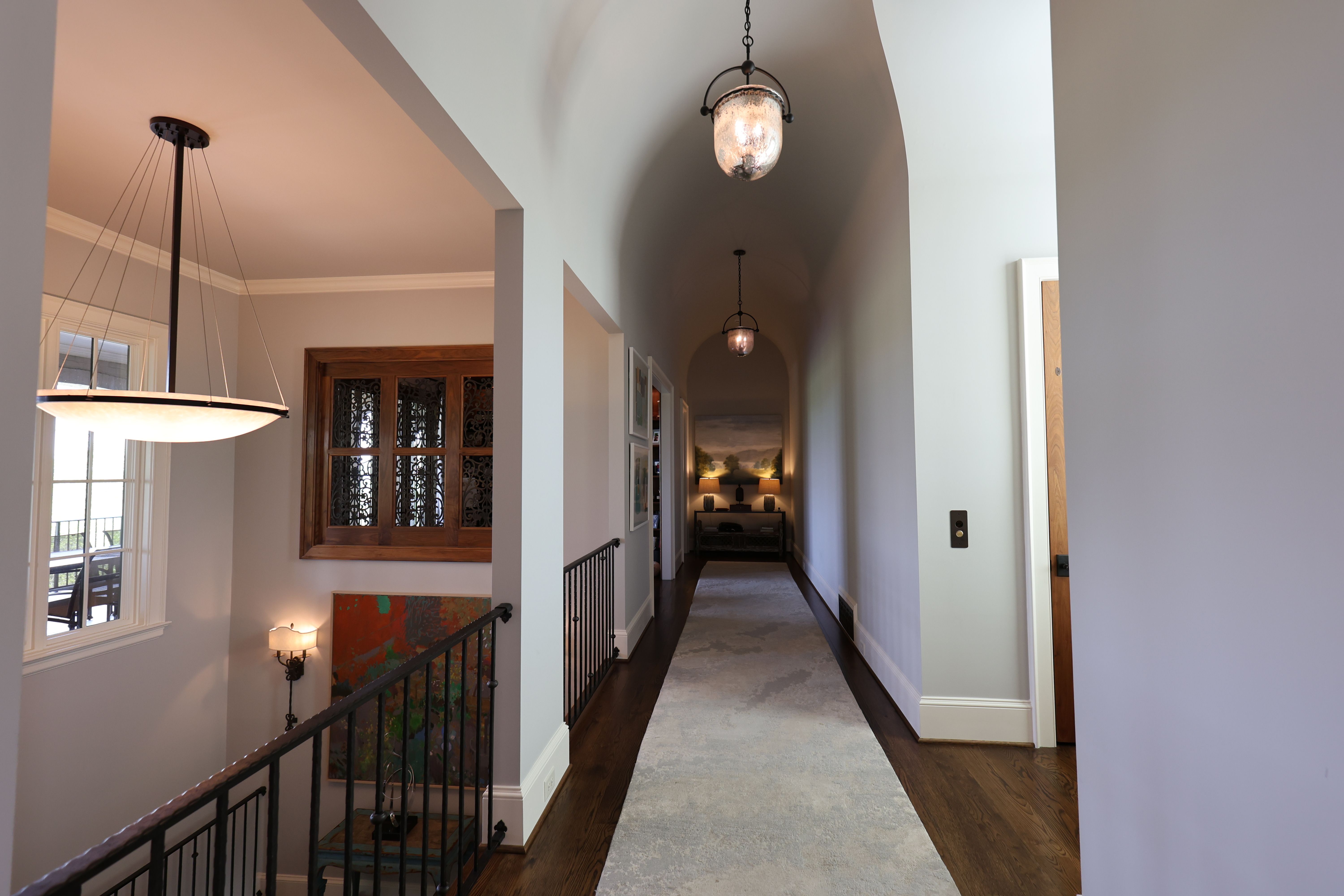 Hallway of a luxury custom european style home built by a custom home builder in Franklin, Tennessee