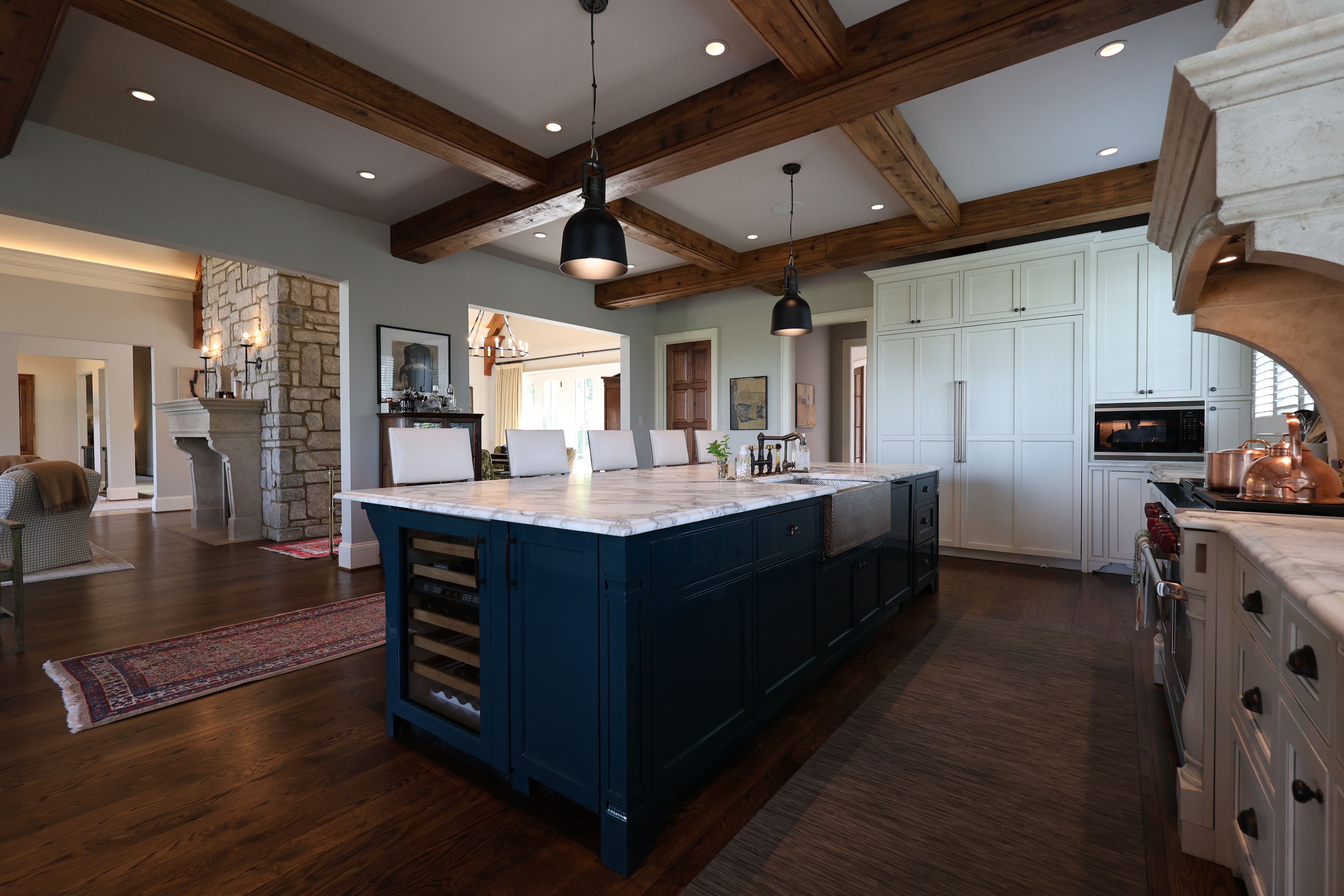 Kitchen view of a luxury custom european style home built by a custom home builder in Franklin, Tennessee