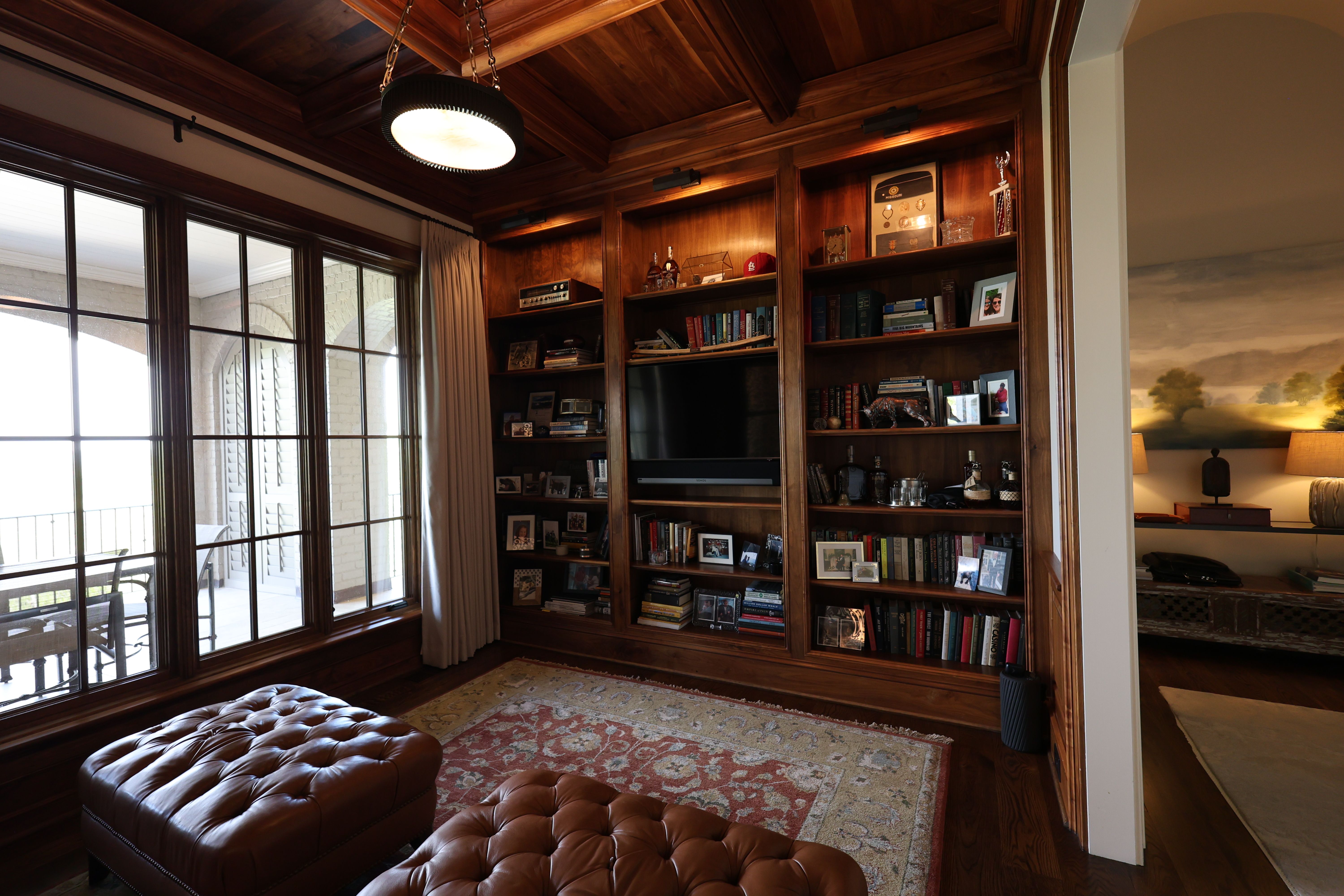 Sitting room view of a luxury custom european style home built by a custom home builder in Franklin, Tennessee