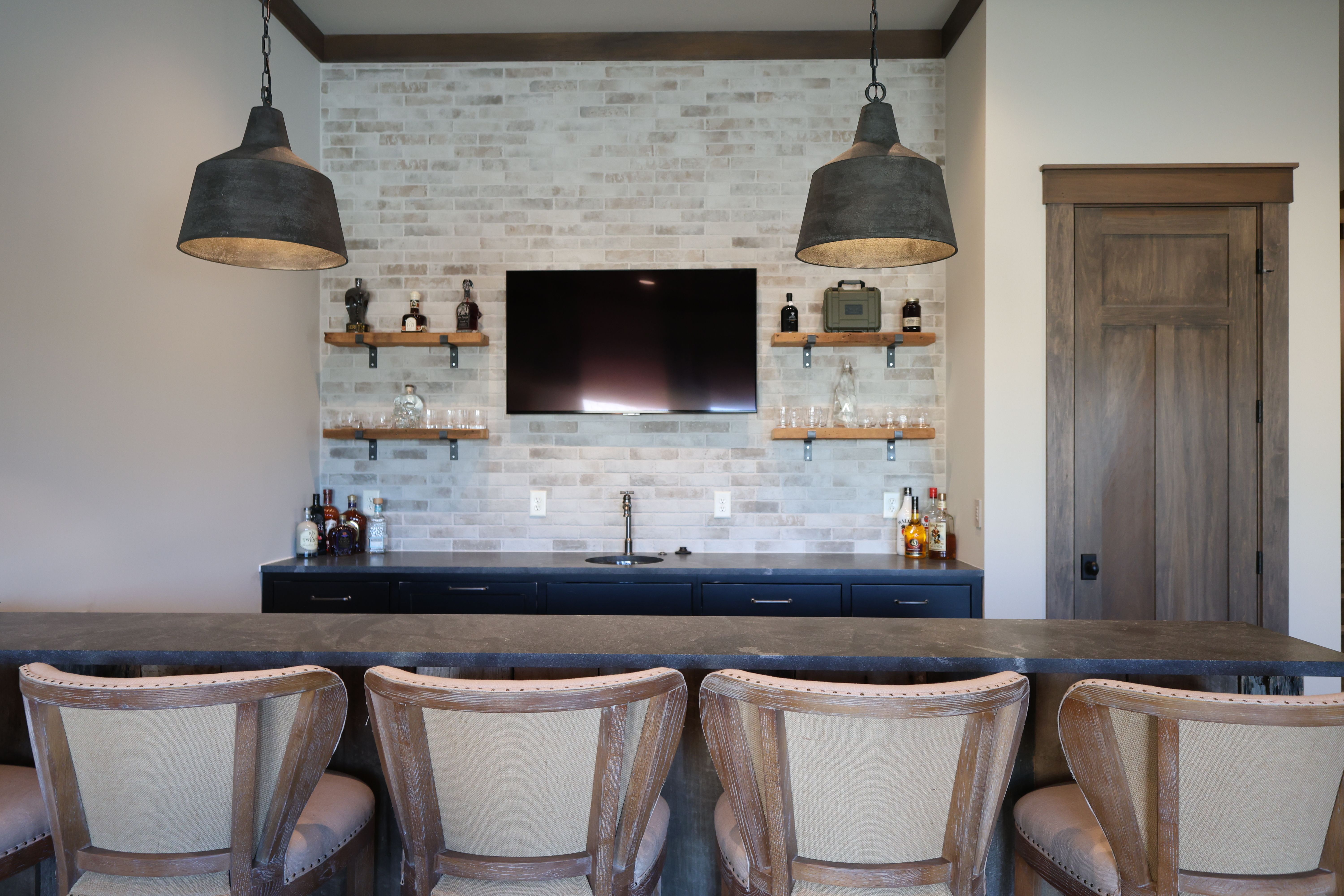 Bar of an updated rustic home built by a custom home builder in Nolensville, Tennessee