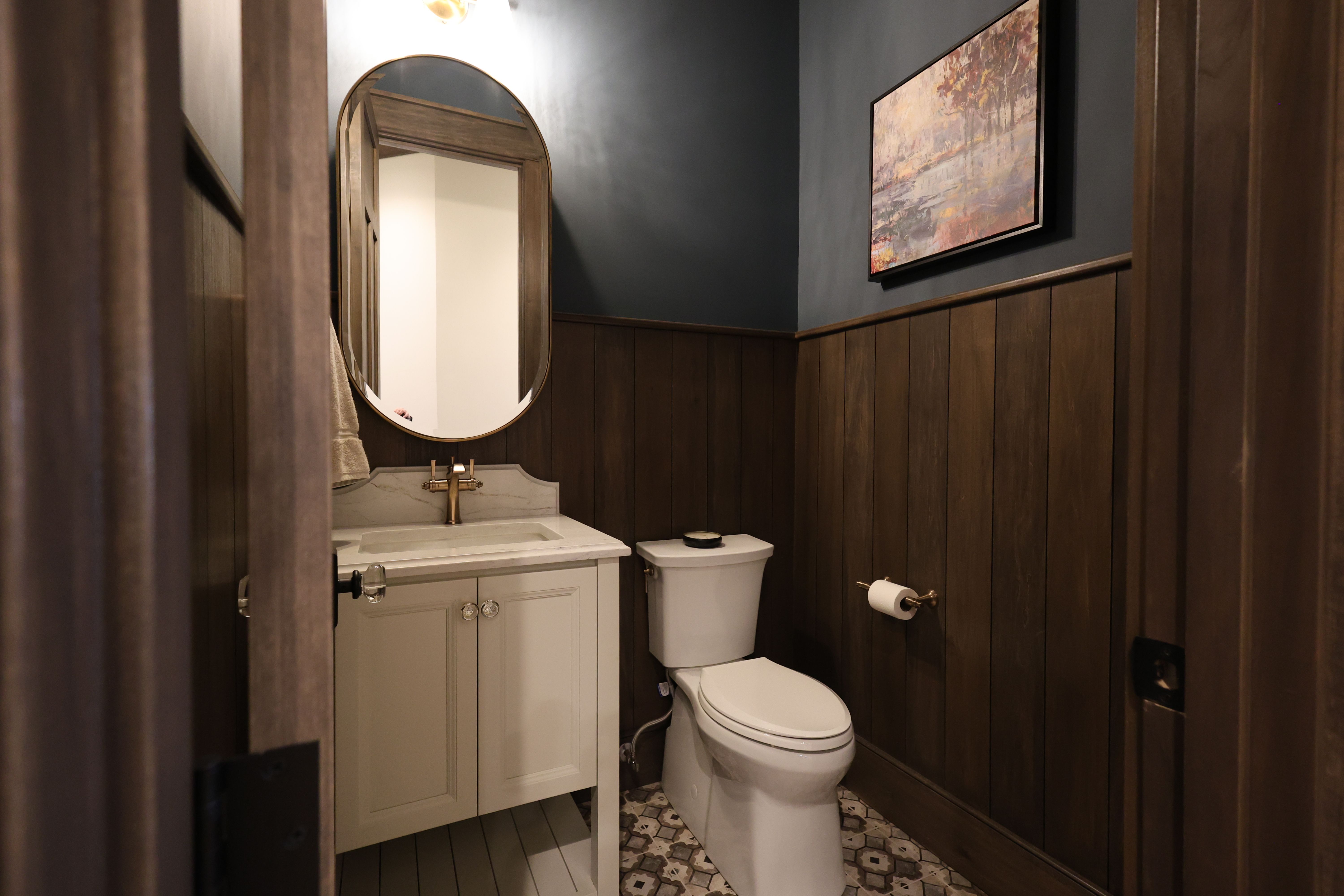 Lower level of an updated rustic home built by a custom home builder in Nolensville, Tennessee