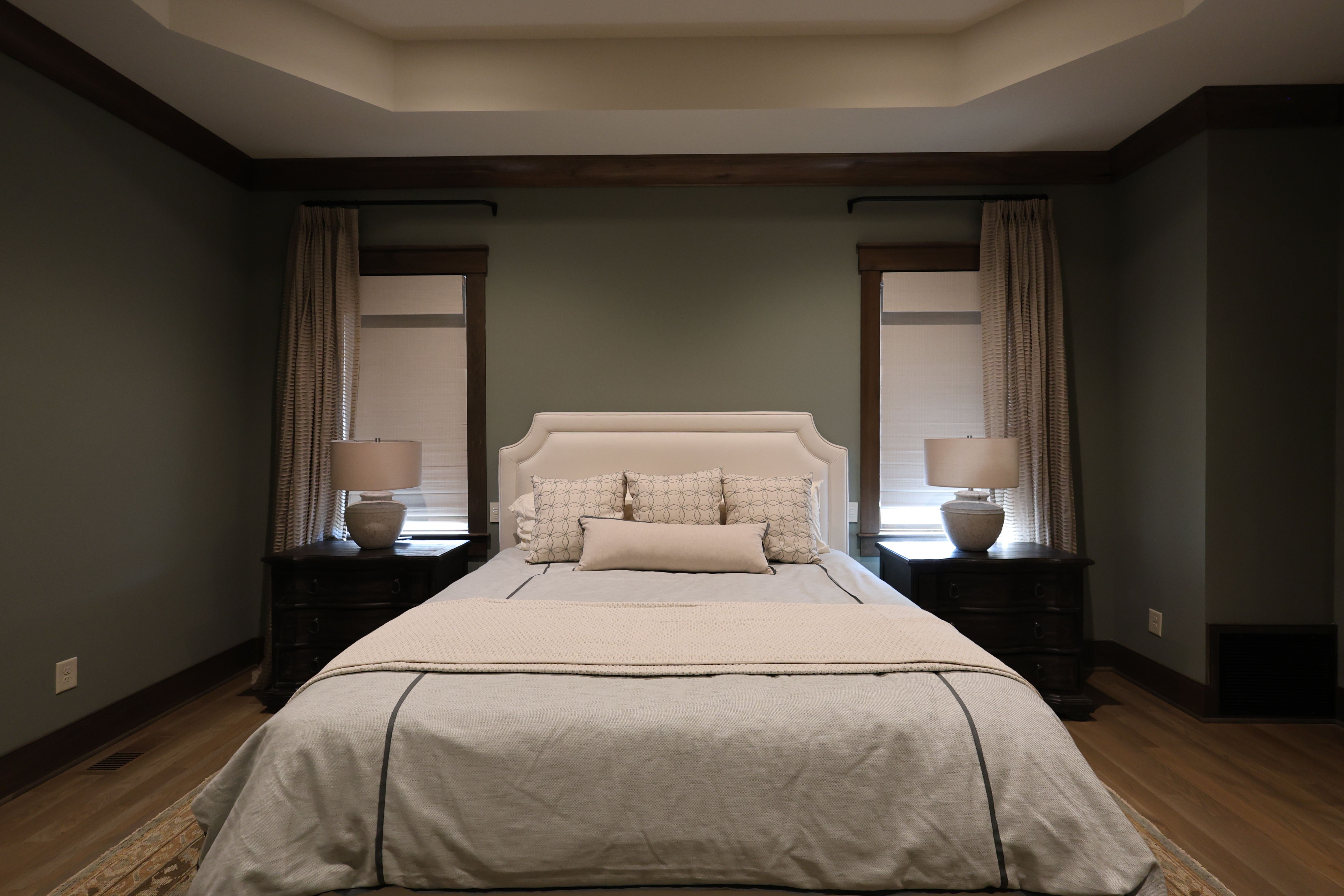 Bedroom 1 of an updated rustic home built by a custom home builder in Nolensville, Tennessee