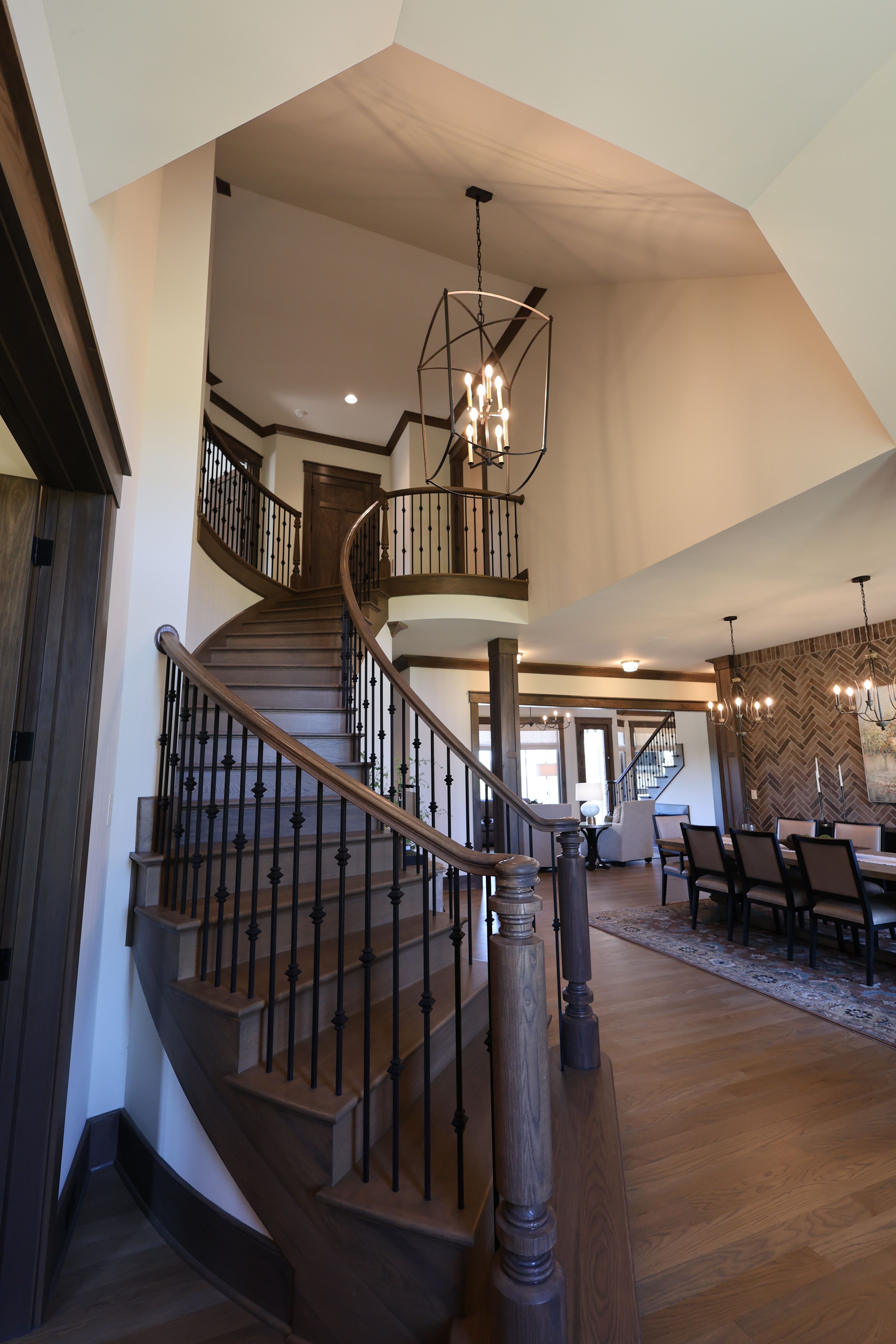 Foyer of an updated rustic home built by a custom home builder in Nolensville, Tennessee