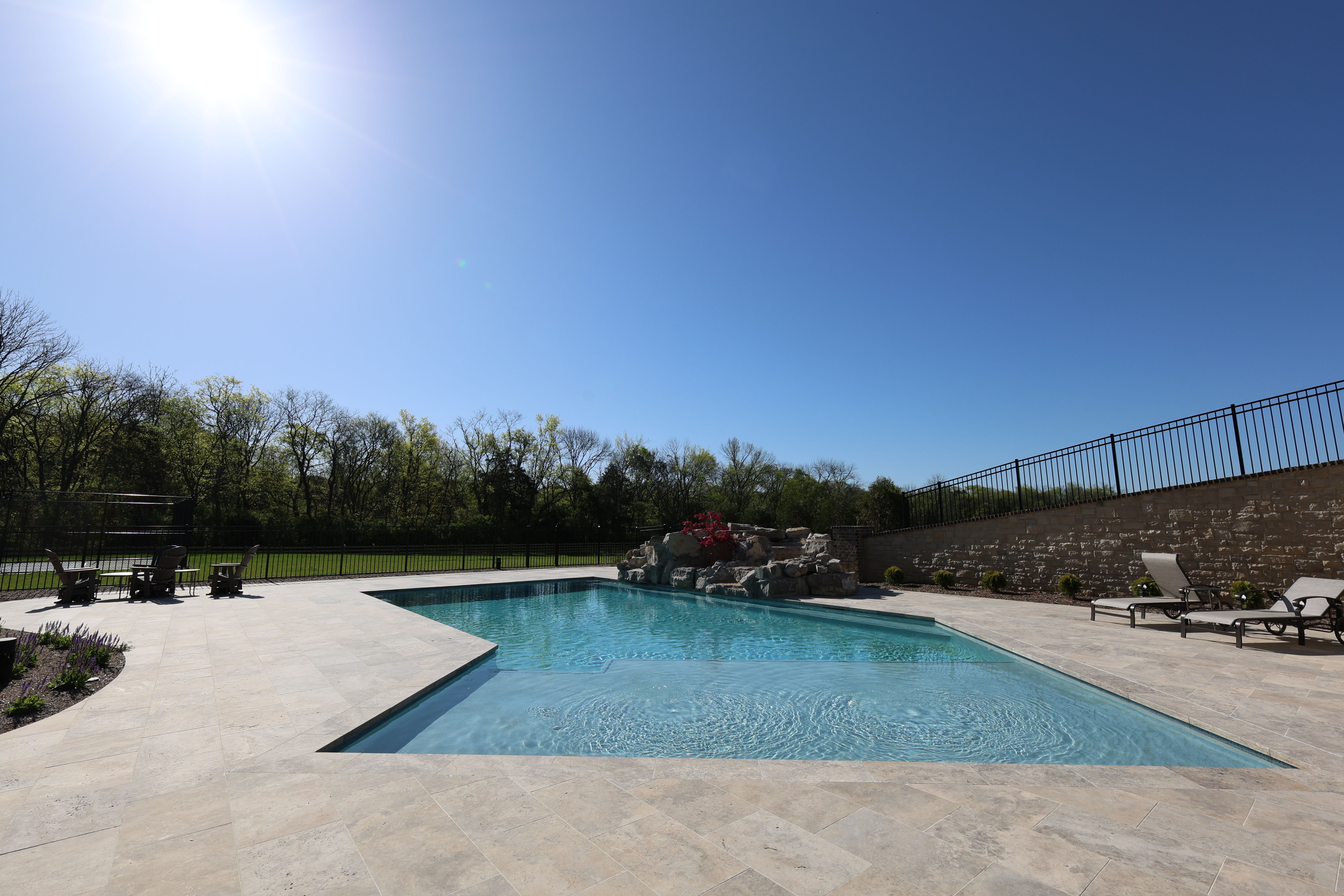 Pool of an updated rustic home built by a custom home builder in Nolensville, Tennessee